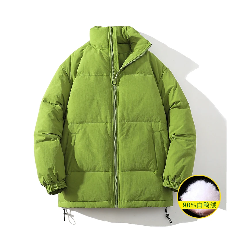 

2023 winter on the new youth with fleece thickened down jacket fresh stand collar jacket men and women