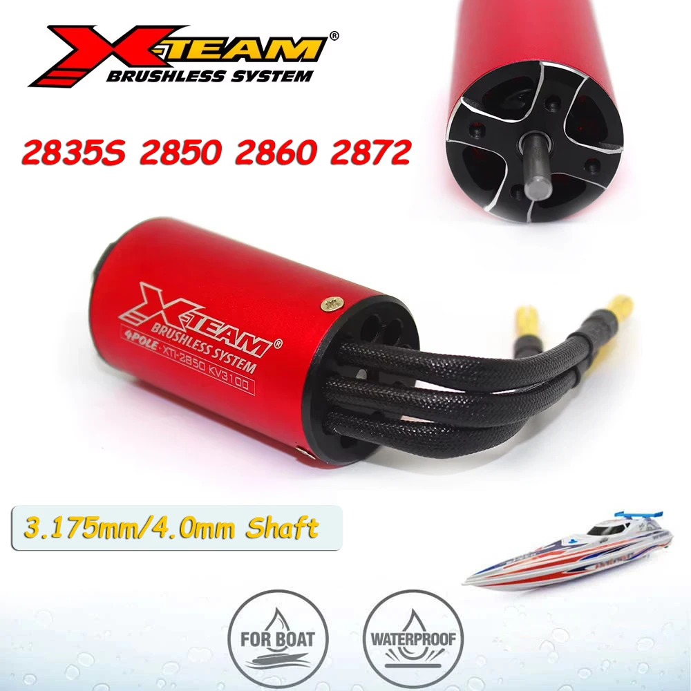 X-TEAM Waterproof 2835 2850 2860 2872 3300/3800/4500/3300/5000KV Brushless System Motor for 300-700mm Remote Control RC Boats