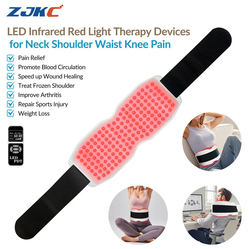 ZJKC Neck Heating Pad Near Infrared Light Therapy Devices Body Wrap for Back Waist Shoulder Pain Relief Human And Pets