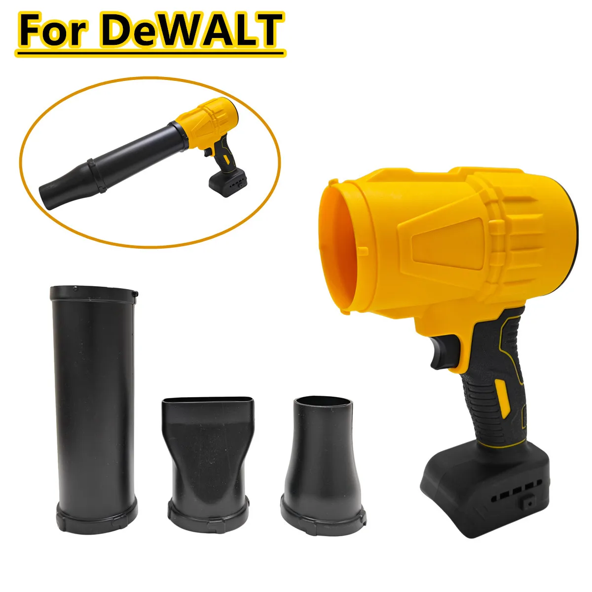 يصلح لديوالت 20 فولت بطارية منفاخ الهواء مع 3 فوهات اللاسلكي مروحة عنيفة منفضة الهواء جت توربو مروحة ورقة تهب أدوات كهربائية #1