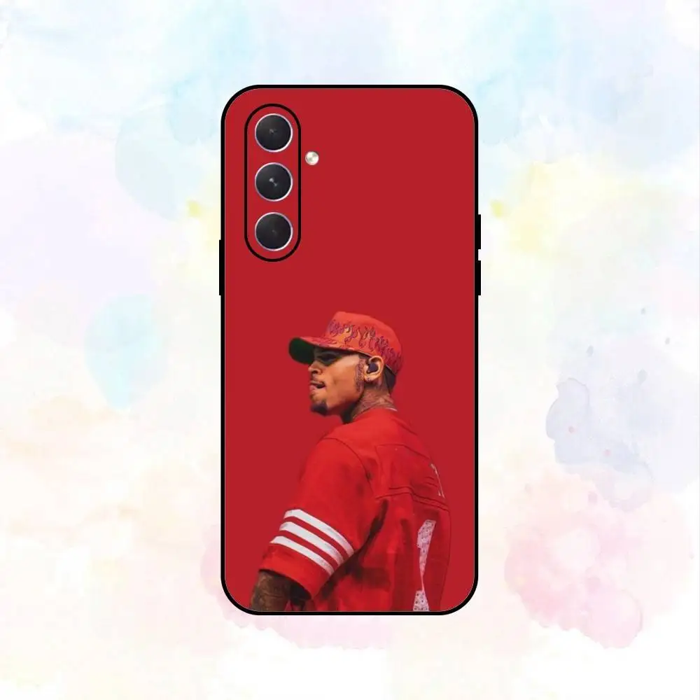 C-Chris Brown 11 Funda de teléfono para Samsung Galaxy A73,A72,A71,A70,A53,A52,A51,Otros Carcasa negra suave