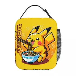 Pokemon Pikachu Insulated Lunch Bags Cooler Lunch Container Cartoon High Capacity Lunch Box Tote for Men Women Beach Travel