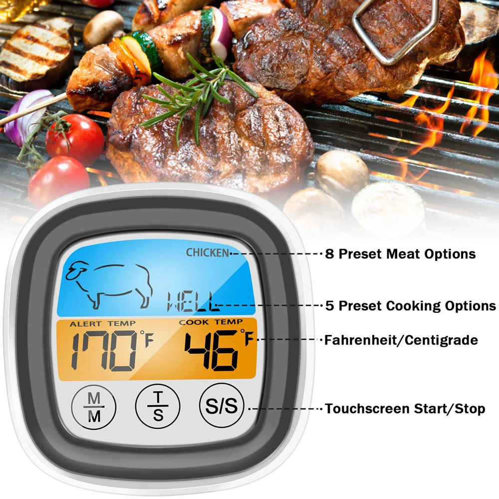 Digital Kitchen Thermometer Oven Temperature Heat Meter Kitchen Stainless Meat Termometrs Sensor Probe for Cookware BBQ Grill