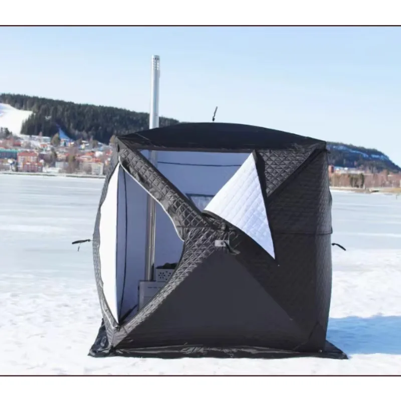 Manufacturer Winter Tent Cotton Cloth Warm and Thickened Cold-proof Multi-person Snow Fishing House Sauna Ice Fishing Tent