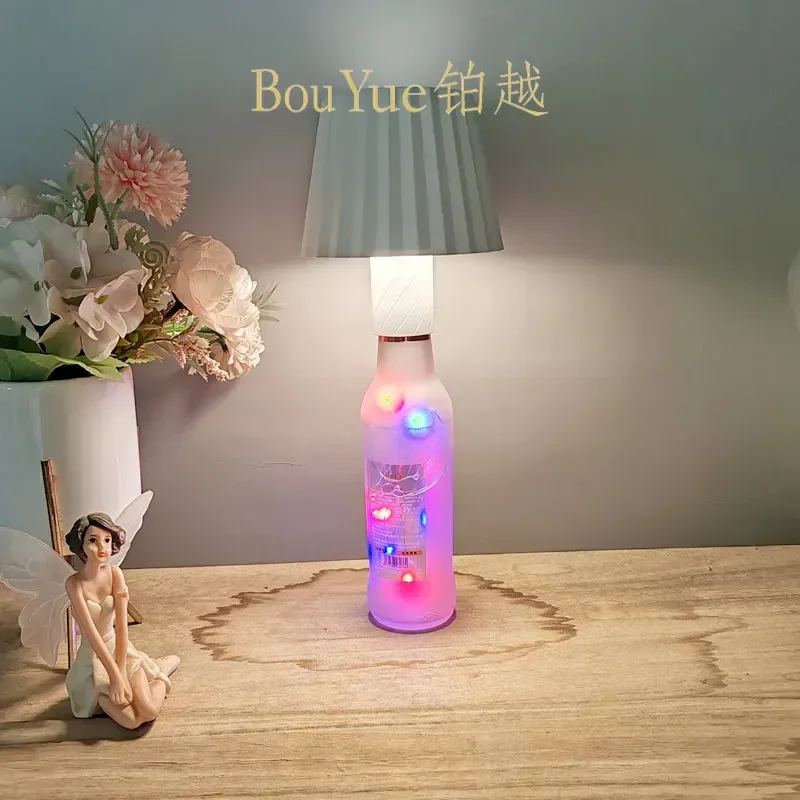 Custom LED Christmas Wine Bottle Light Ambient Night Lamp for Bar Bedroom Decor Personalized Logo Support Festive Atmosphere
