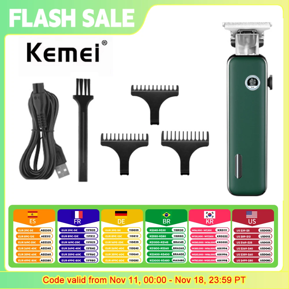 Kemei Professional Hair Clipper T-blade Dry-shaving Hair Cutting Machine All-around Outlining Close-cutting Machine KM-5098