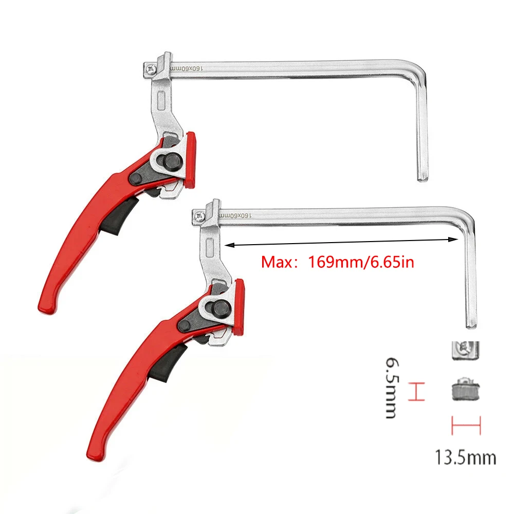 Imagem -04 - Braçadeira de Trilho Guia Rápido Peças 160x60 mm Clipe f de Liberação Rápida para Mft e Sistema de Trilho Guia Clipe de Mesa com Buraco