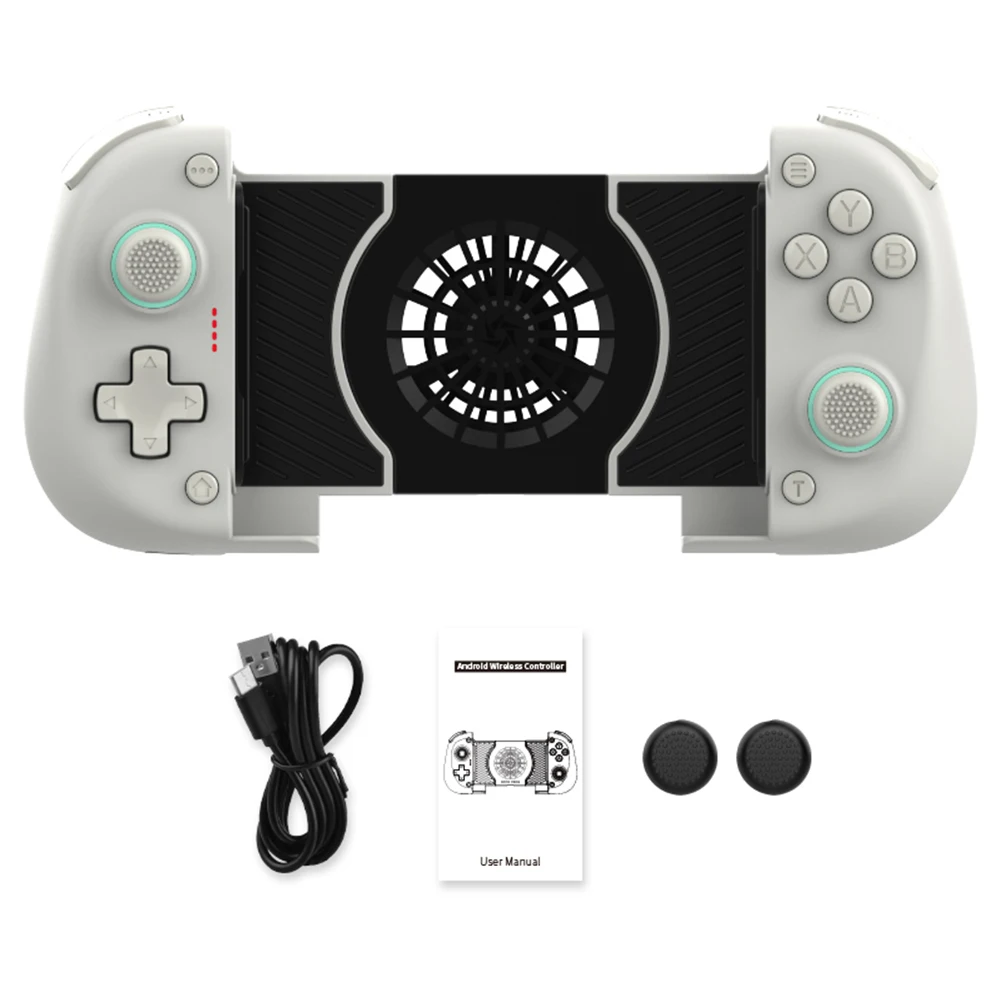 Gamepad Teleskopik Kompatibel dengan Bluetooth Nirkabel dengan Kipas Pendingin Gamepad Ponsel Turbo/Getaran untuk Switch untuk Android/PC