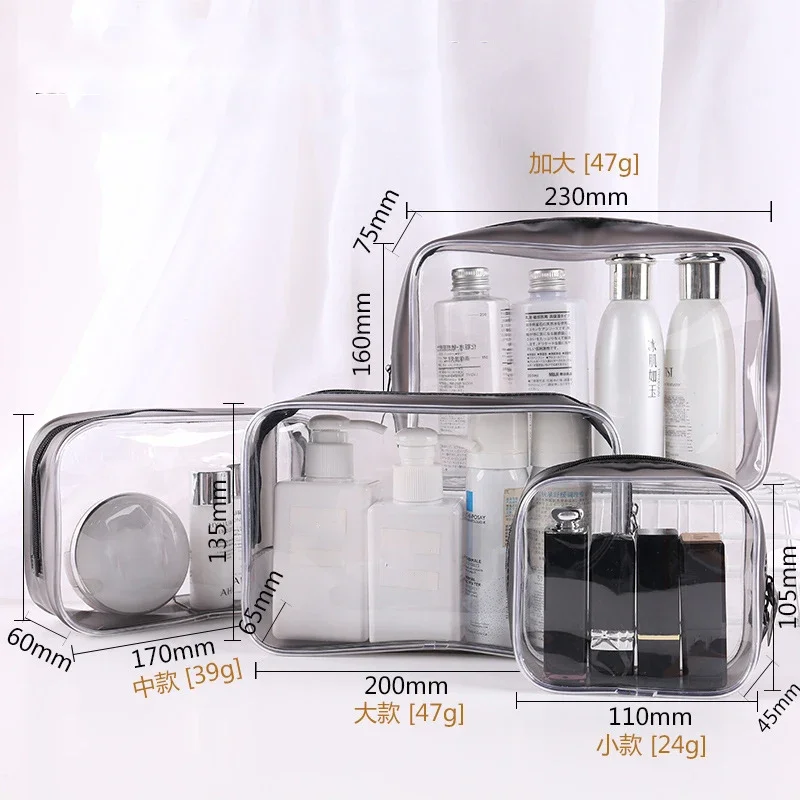 1PCS Transparent Cosmetic Bag PVC Women Clear Makeup Bags Beauty Case Travel Make Up Organizer Storage Bath Toiletry Wash Bag