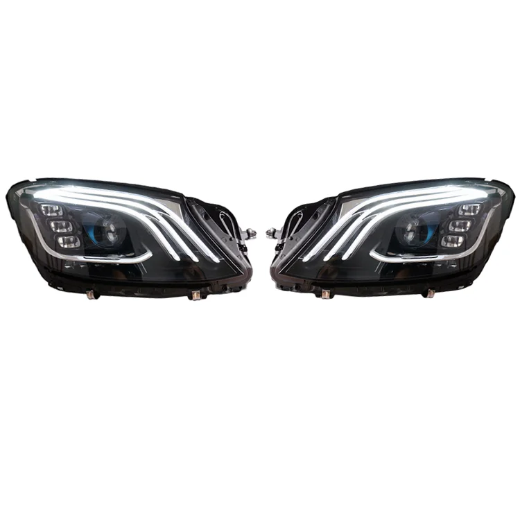 14-17 Mercedes W222 Headlamp Assembly Modified s-class Bach LED dials turn light lens