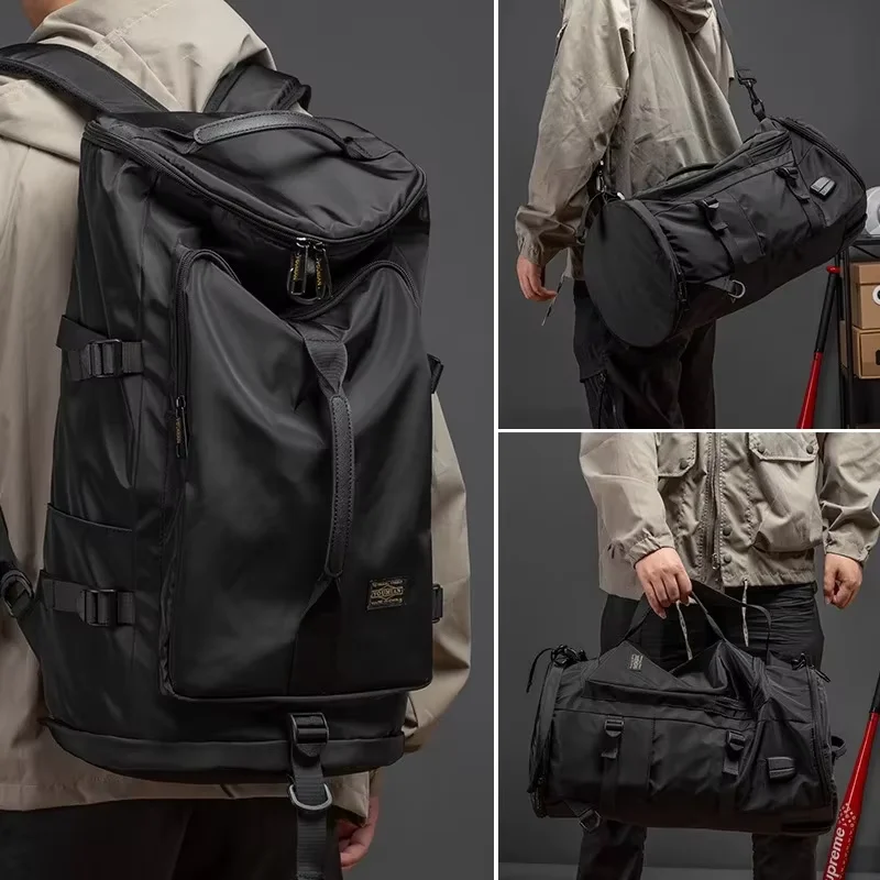 mochila-de-viagem-para-academia-bolsa-redonda-preta-para-homens-e-mulheres-casual-esportes-ao-ar-livre-bolsa-de-ombro-crossbody-treinamento-fitness-weekender-duffel