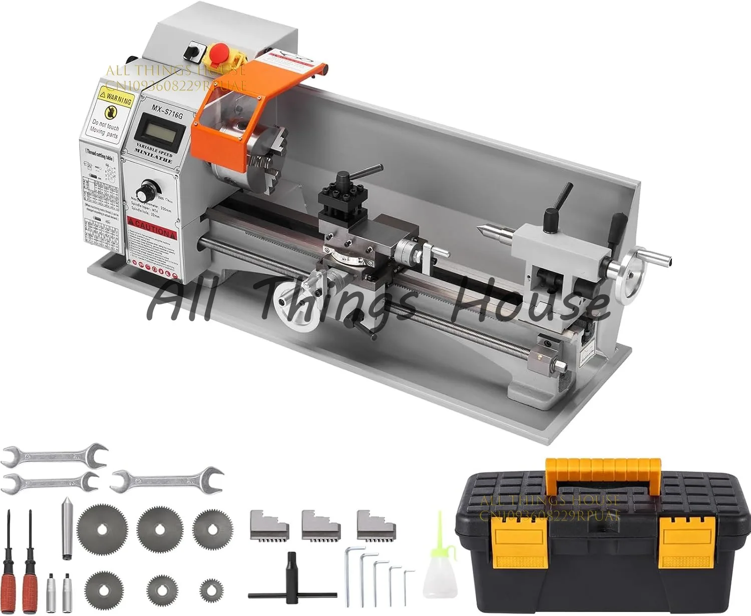 

7'' x 16'' Metal Lathe Machine, 800W Precision Benchtop Power Metal Lathe, 150-2500 RPM Continuously Variable Speed