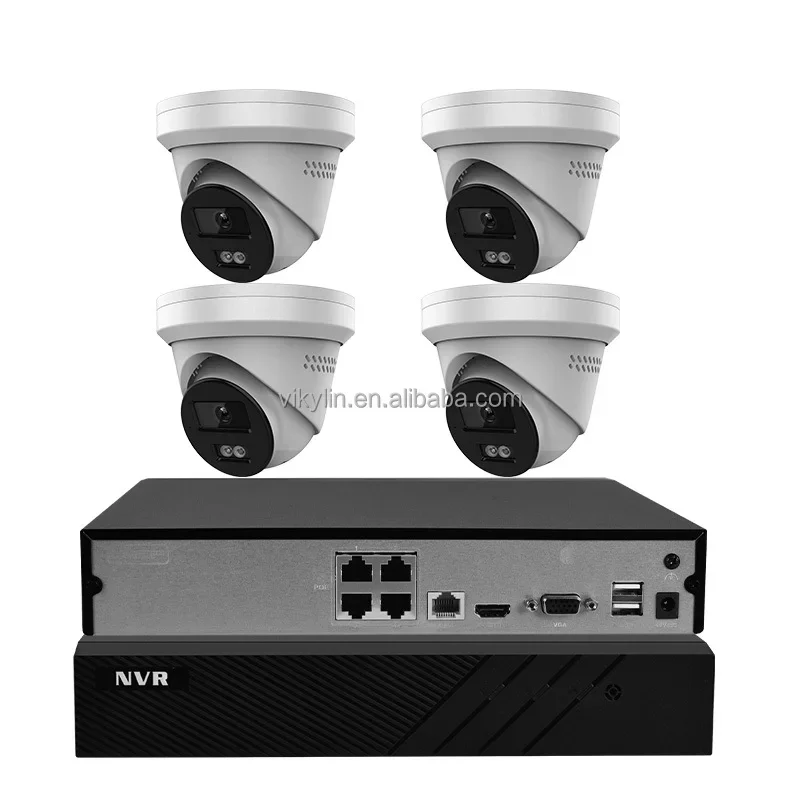 Kit NVR HD 8CH 8MP 4k POE Sistema di telecamere di sicurezza IP H.265 Sistema di sorveglianza di sicurezza CCTV audio