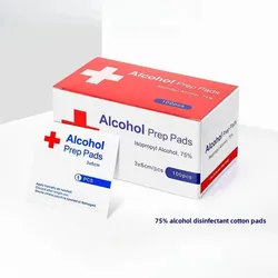 100 Pack Disposable Alcohol Wipes for Sanitizing Cutlery Mobile Phones Wounds Ear Piercing First Aid Cleaning