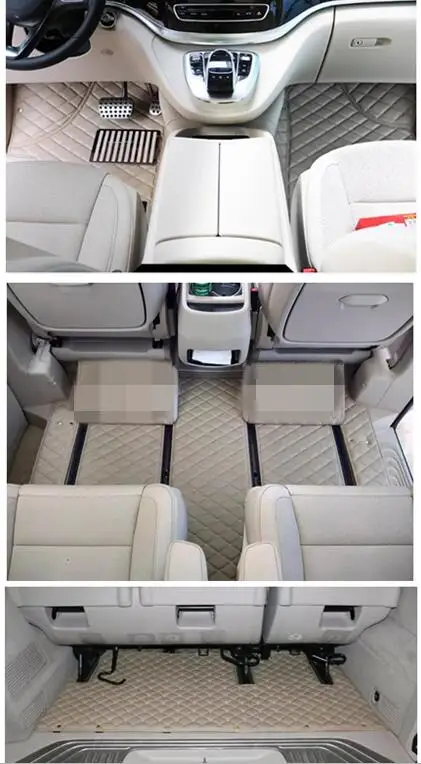 

Custom special car floor mats for Mercedes Benz V 220 d W447 2024-2014 7 8 seats full set waterproof carpets for V220d V220 2017