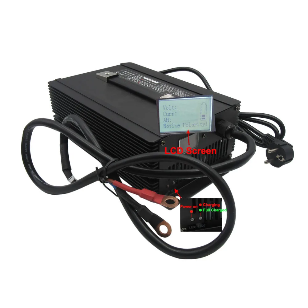 48 Volt 30A Lead Acid Motorcycle Fast Charger 48V 20A Lead-Acid RV EV Golf Cart Club Car Folklift Battery Charger Copper Nose M8