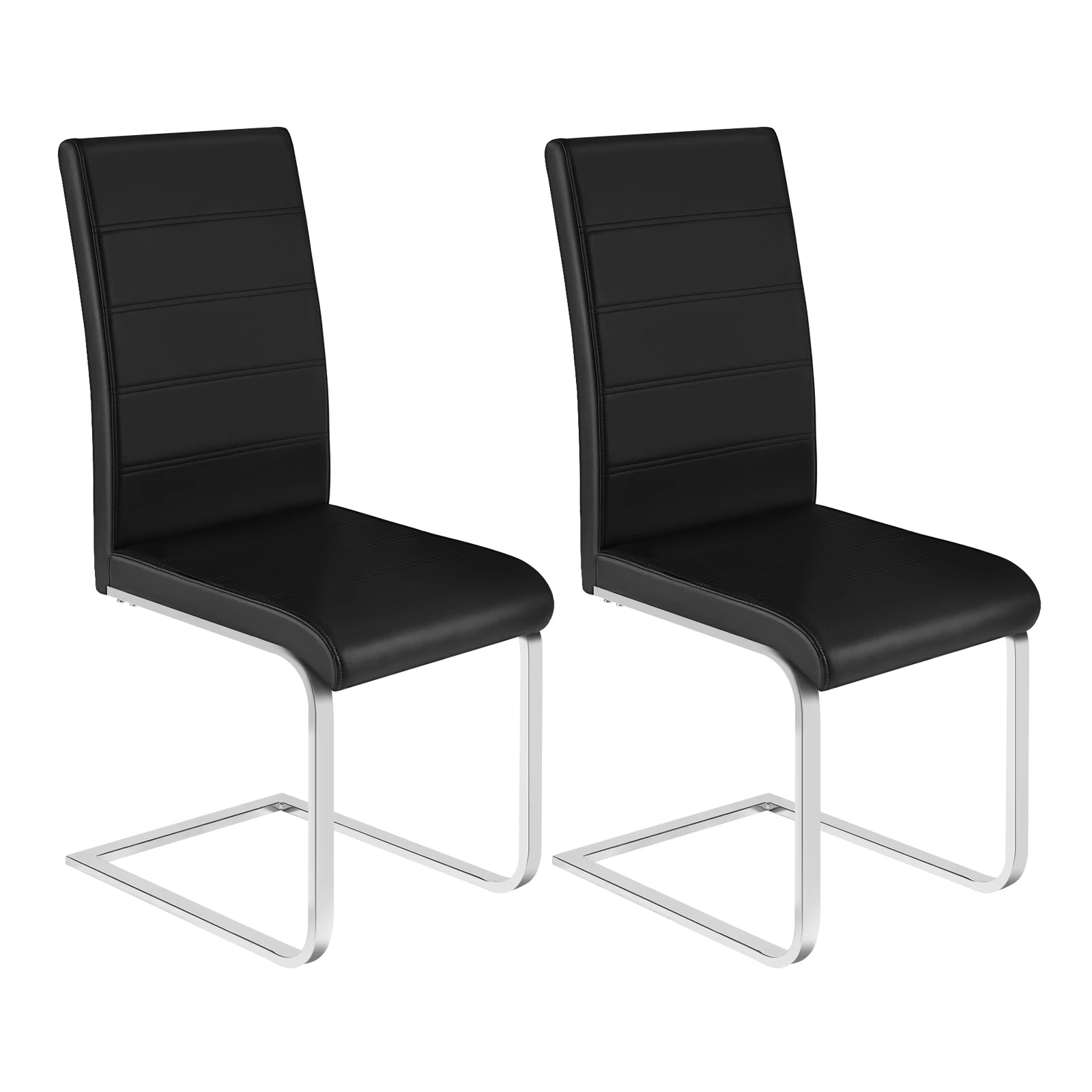 WOLTU 2 Stück/Set Esszimmerstuhl, ergonomischer Stuhl, gepolsterte Kufengestell, hohe Rückenlehne, freitragender Stuhl für Küche, Wohnzimmer, Büro, Balkon