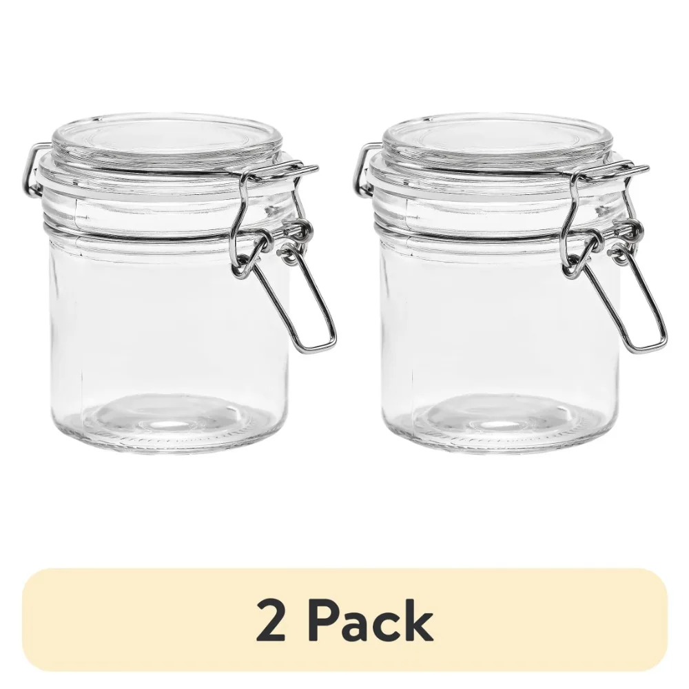 (2er-Pack) Vorratsbehälter aus Glas mit 9,4 oz Schlossdeckel
