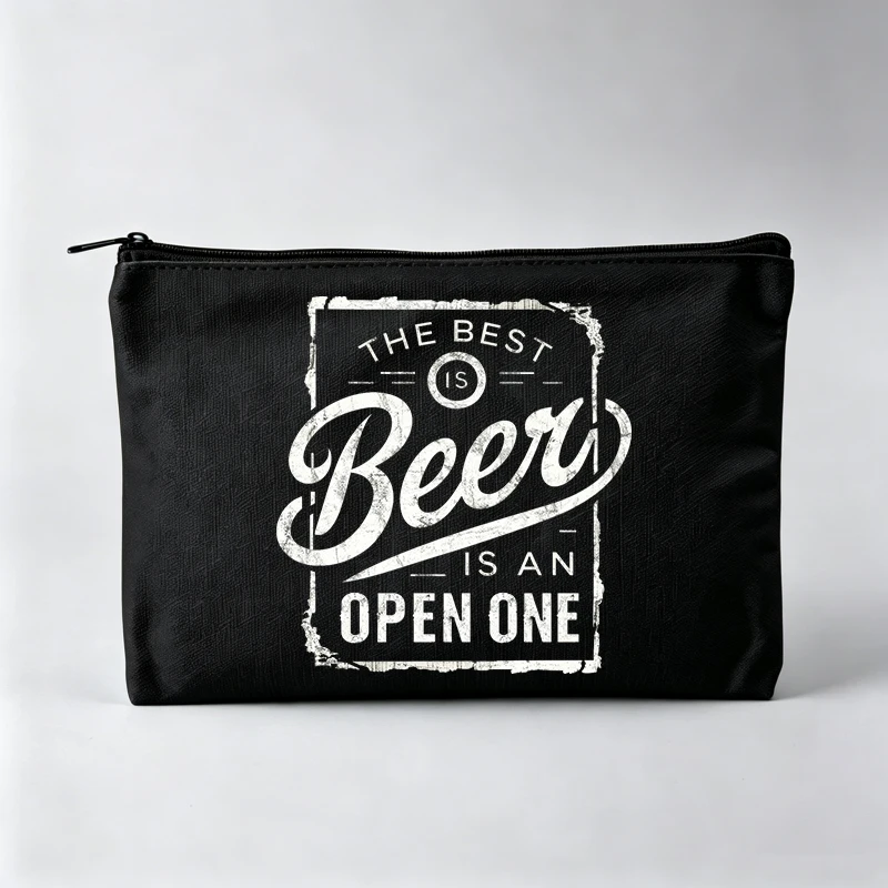 Women's Slogan-Style Graphic Makeup Bag, Typography Print Cosmetic Pouch for Daily Use