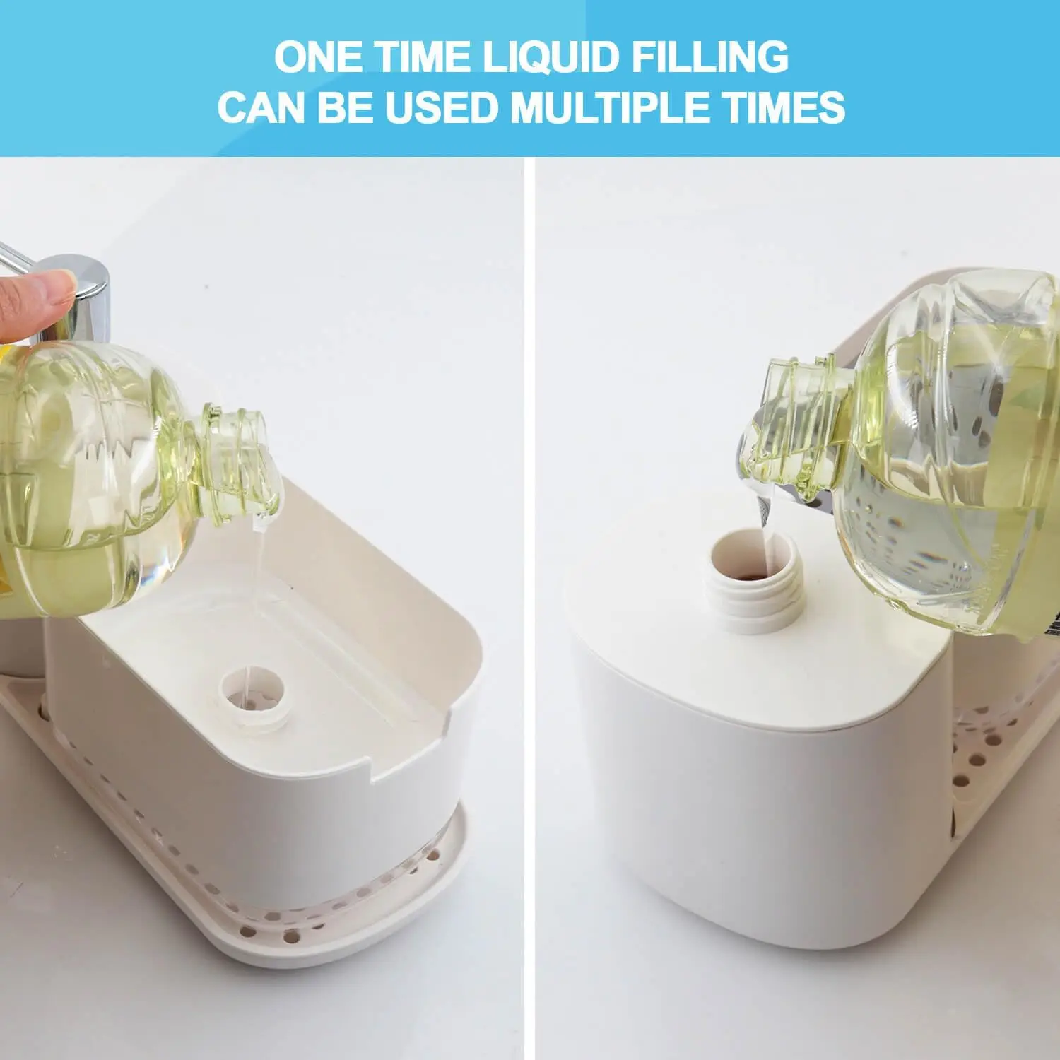 Three-in-One Kitchen Manual Press Soap Dispenser with Sponge Holder Cloth Rack And Draining Tray Dish Soap Pump for Sink Counter