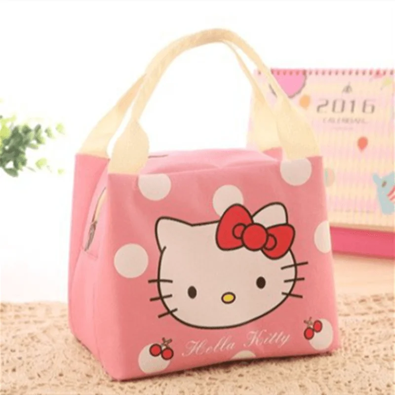 Sanrio Hello Kitty Student Insulated Lunch Box Handbag Cute Cartoon KT Cat Aluminum Foil Thickened Lunch Bag Fashion Kawaii Gift