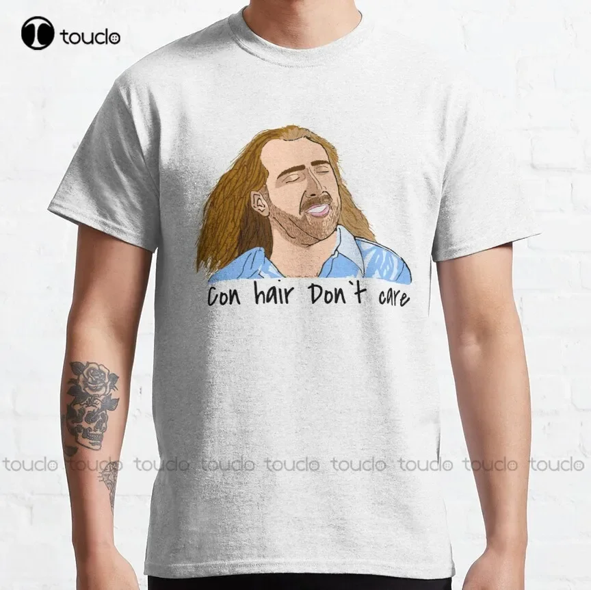 Nic Cage Con Air Hair Nicholas Cage camiseta clásica camisas de manga corta para mujeres personalizadas Aldult adolescente Unisex Xs-5Xl camisas de algodón