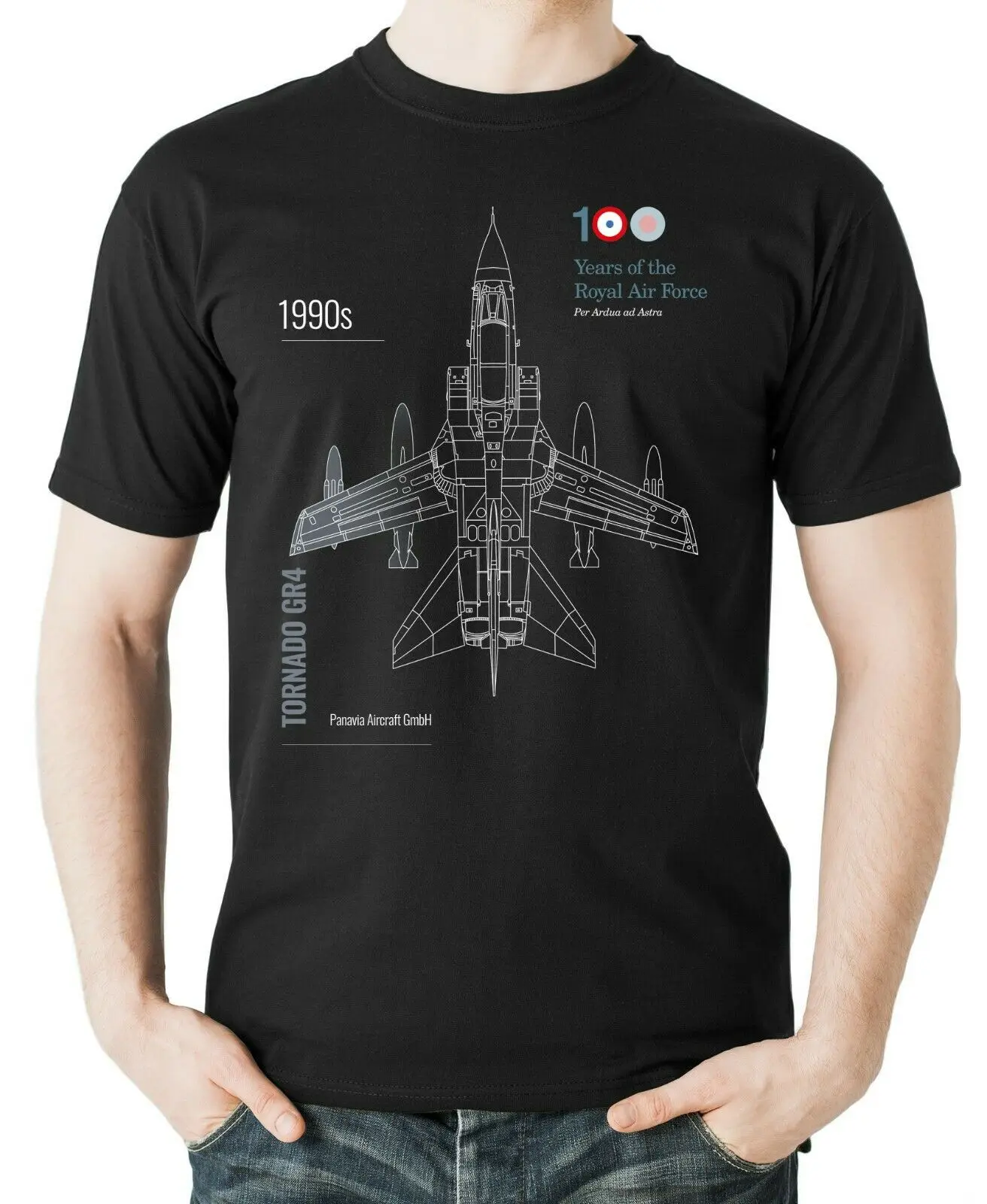 RAF 100 Tornado GR4 Attack Aircraft  T-Shirt T-Shirt. Summer Cotton Short Sleeve O-Neck Mens T Shirt New S-3XL