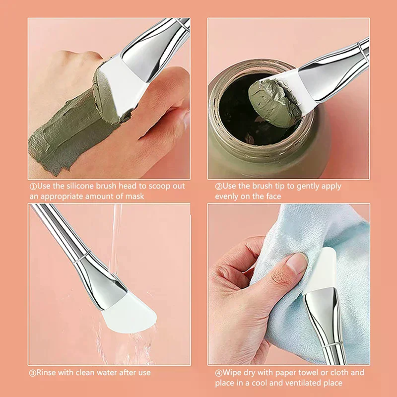 فرشاة قناع الوجه المصنوعة من السيليكون للمكياج برأس ناعم، فرش كريم الطين الاحترافية، أداة تجميل جل العناية بالبشرة