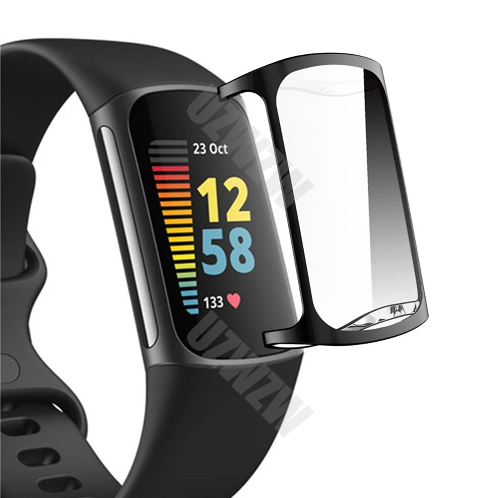 ป้องกันหน้าจอและเคส TPU นิ่มสำหรับ Fitbit Charge 5สมาร์ทวอท์ชอุปกรณ์เสริมฝาครอบกันชนป้องกันโดยรวม
