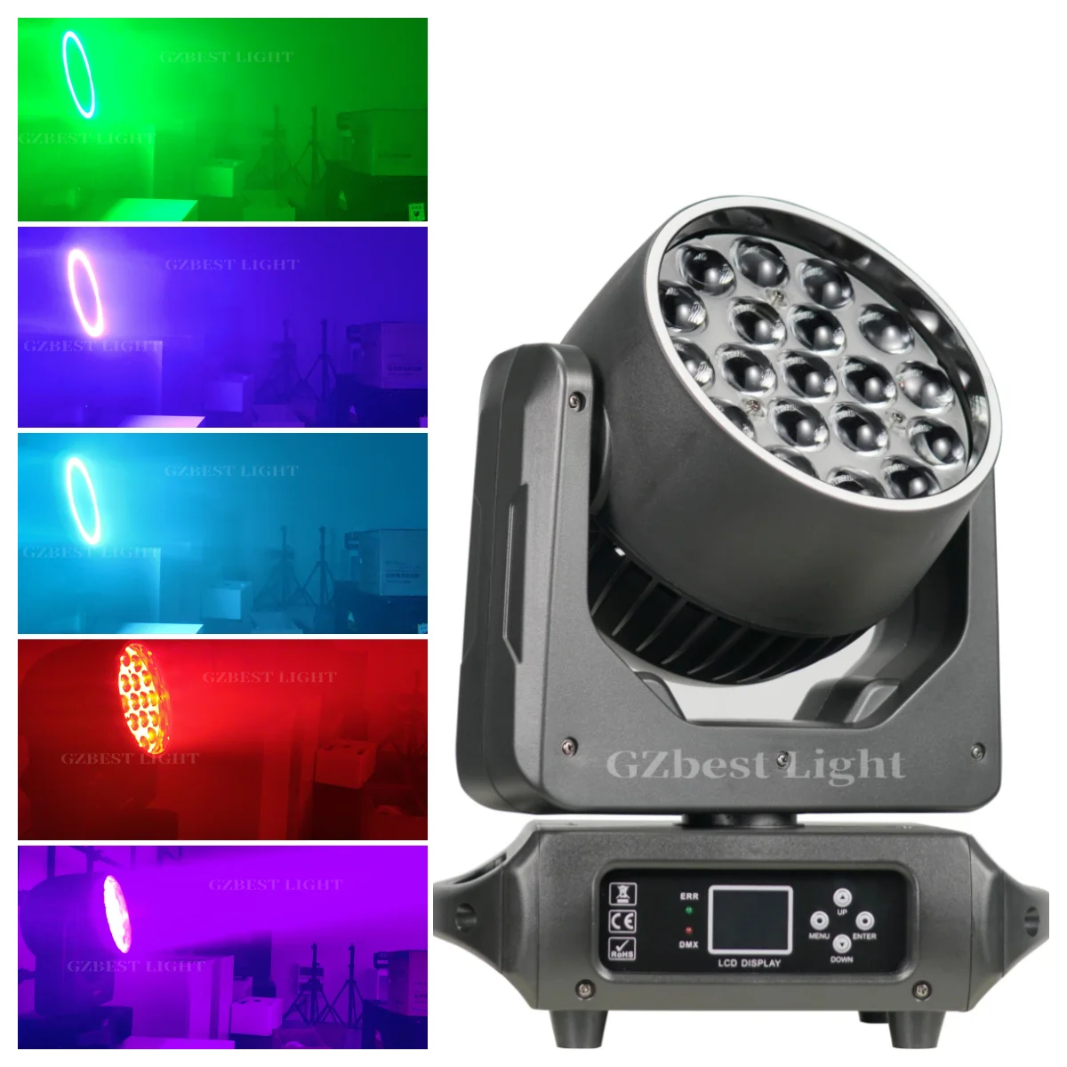 Anneau led Aro 19x15w, zoom de lavage, tête mobile avec fonction RDM CTO ECO, contrôle avancé de programme dmx, éclairage de scène, offre spéciale, 2025