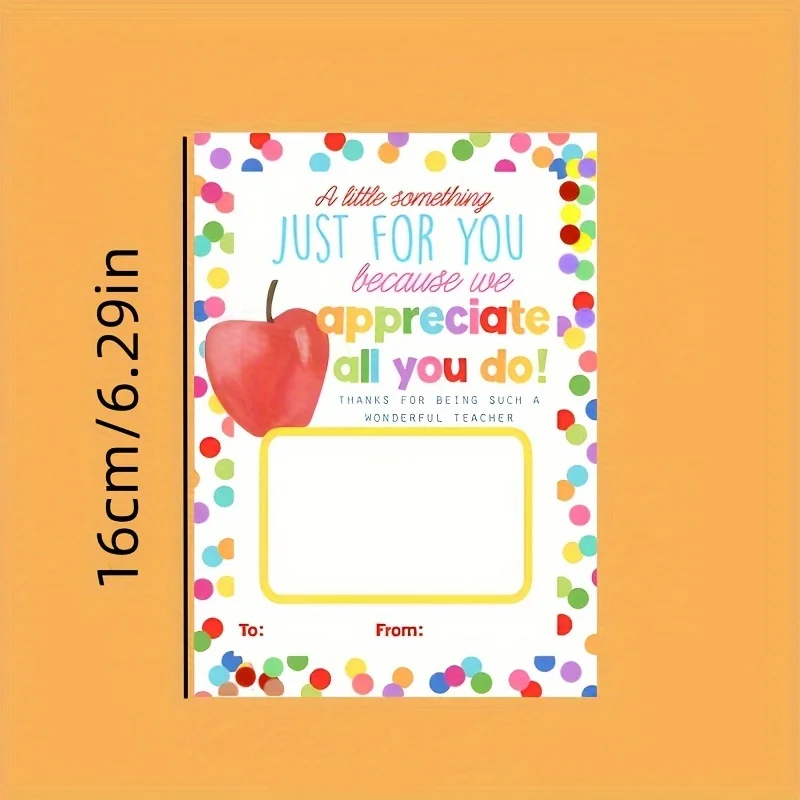 حاملي بطاقات هدايا تقدير المعلم - بطاقات شكر للمعلمين والمدربيين والمساعدين - تصميم منقط، أسبوع المعلمين