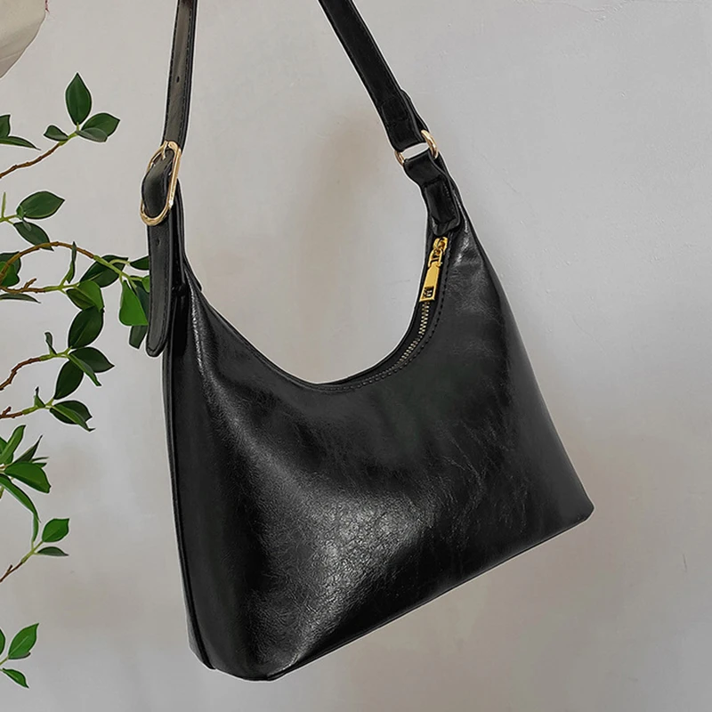 Bolso de mano Vintage de cuero Pu brillante para mujer, bolso de hombro informal con cremallera, de lujo, cuadrado, 2022