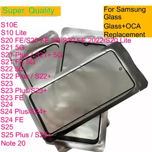 Bilashmart 10 Samsung Galaxy S25 S24 FE S23 S22 S21 Plus S20 FE S10 Lite S10E Note 20 Touch Screen Panel Front Outer Glass With OCA