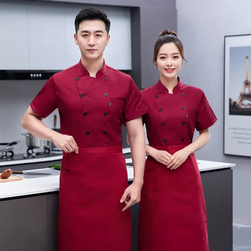 Hotel Chef Uniform männer Kurzarm Chinesischen Stil Restaurant Esszimmer Hinten Küche Bäcker Arbeit Kleidung