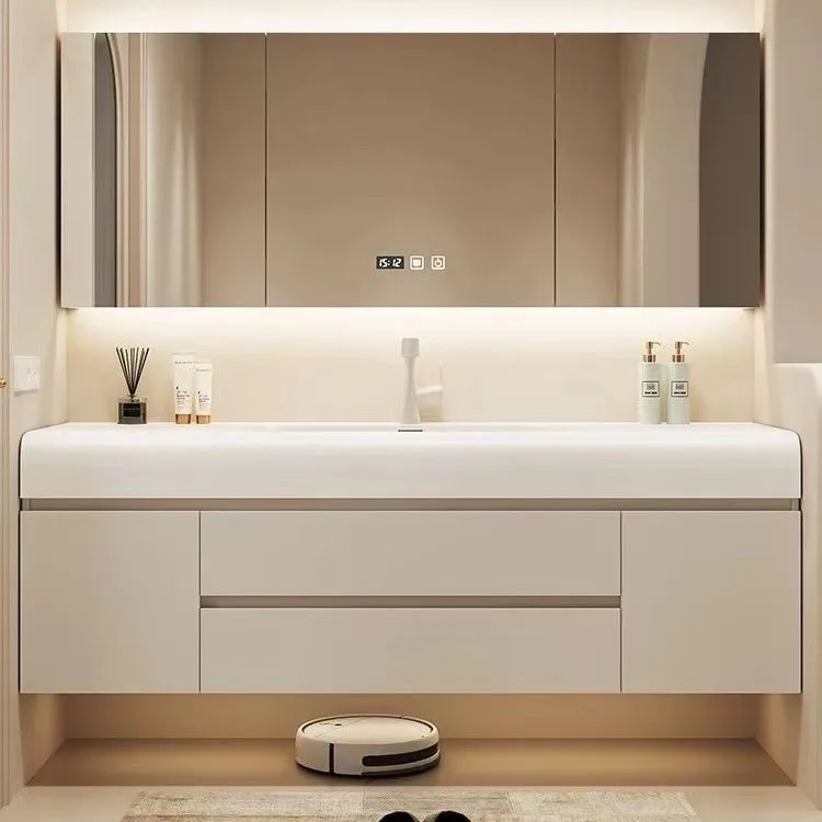 

Bathroom Washbasin Bathroom Cabinet with Sink Smart Mirror Storage Cabinets Makeup White Tocador Mueble Maquillaje Furniture