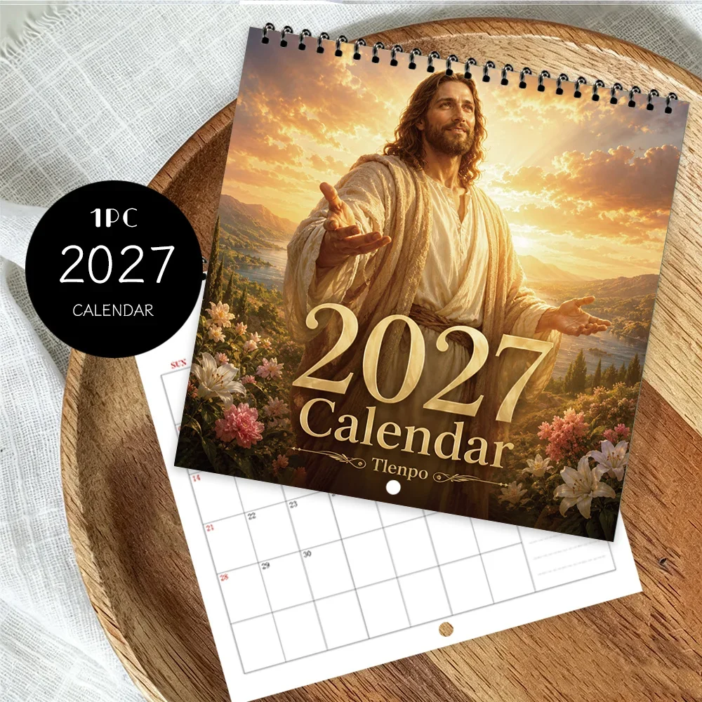 1pc 2027 Christian Story Wall Calendar, 12-Month Monthly Planner, Perfect Gift for Back-to-School Season, Christmas, New Year