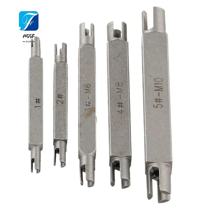 A55F-5PCS M10 Screw Tap Extractor Set - Double Head Hex Extractor For Broken Screws