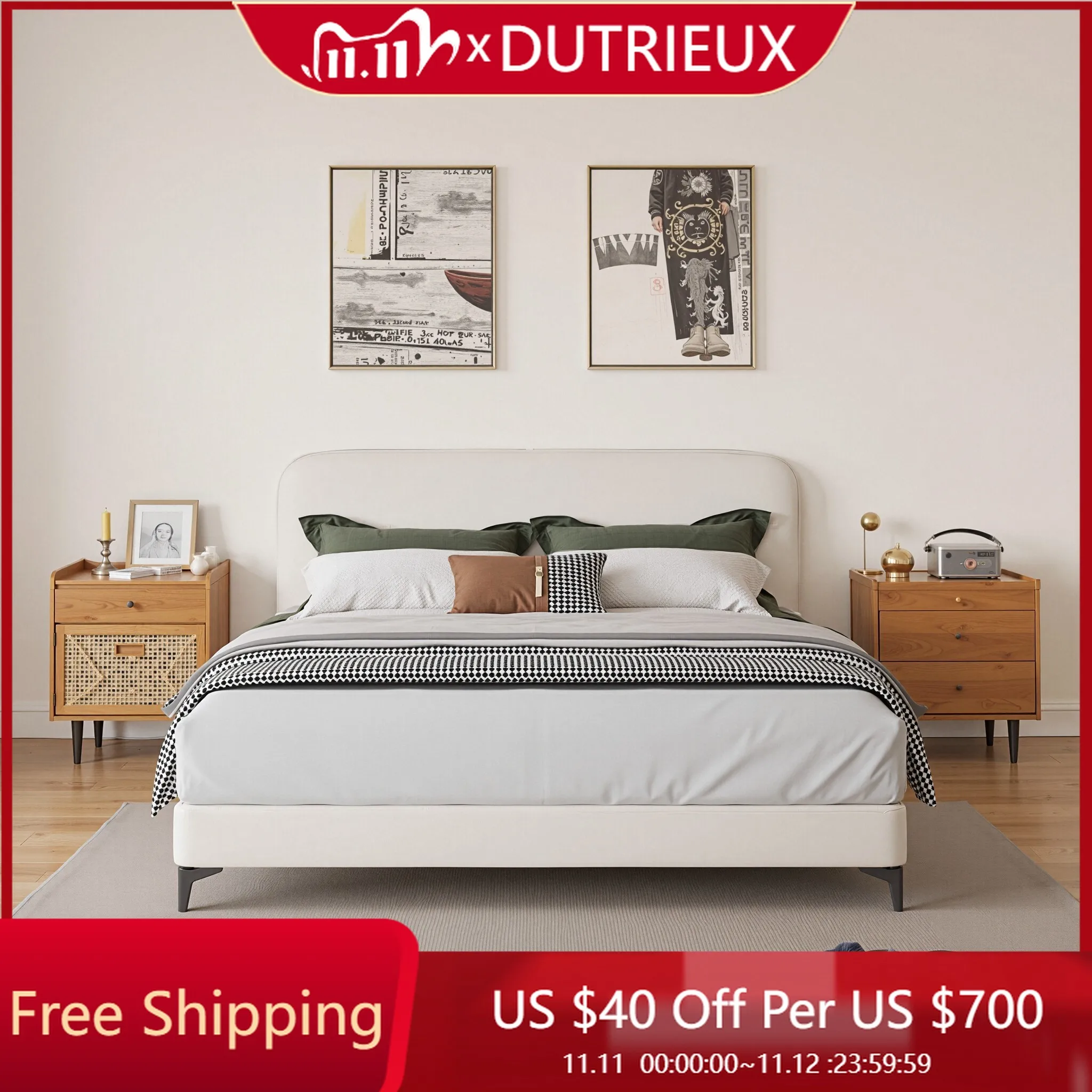 

Relax Cream Minimalist Bed Modern Designer White Twin Wedding Bed Fashionable Full Body Princess Cama De Casal Bedroom Furniture