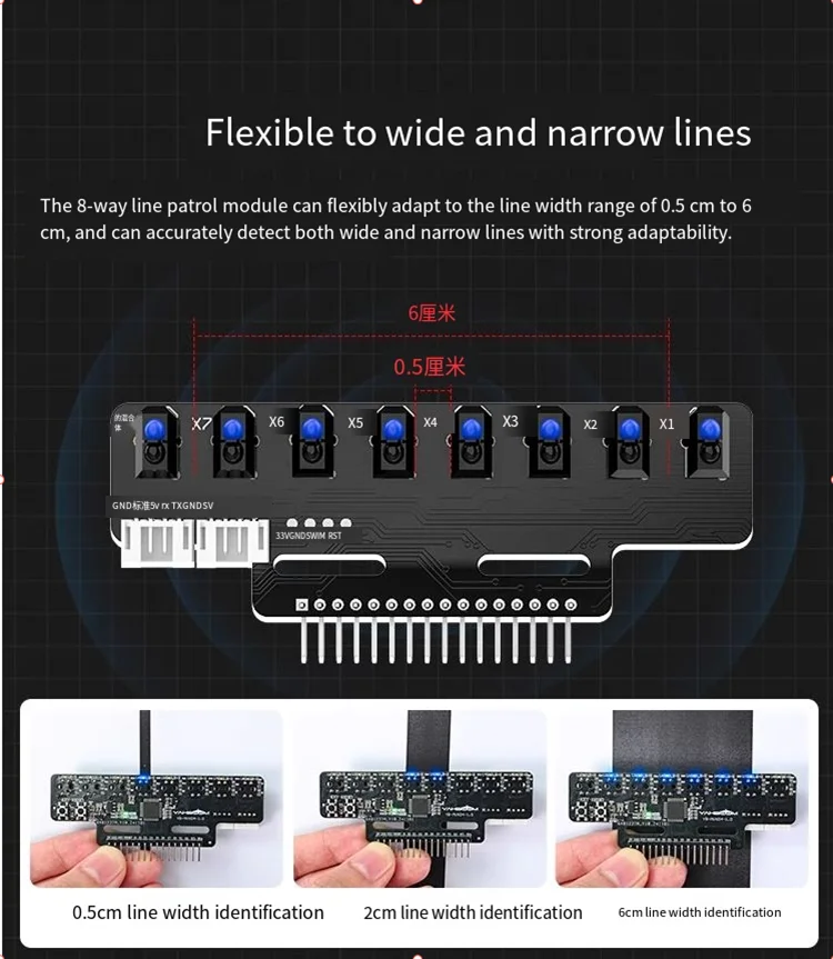 Intelligent 8-way line patrol module robot car 8-way tracking 4 4-way tracking sensor infrared recognition