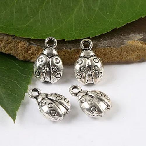 10pcs 15*10mm Tibetan Silver 2sided Ladybird Beetle Style Charms H1633 Charms for Jewelry Making