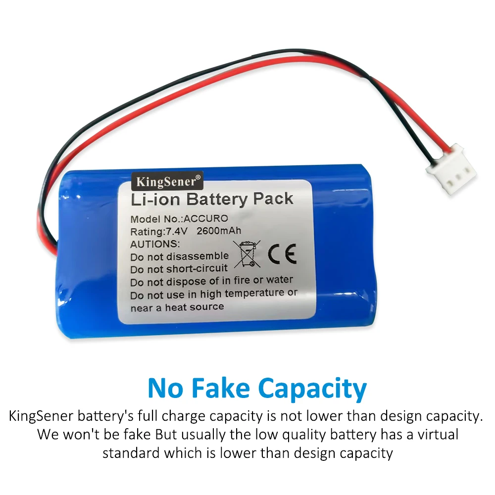 KingSener Replacement Li-ion Battery ACCURO 22F-021PTC For ACCURO Versatile Bedside Pulse Oximeter ICR18650  22F-021PTC 2600mAh