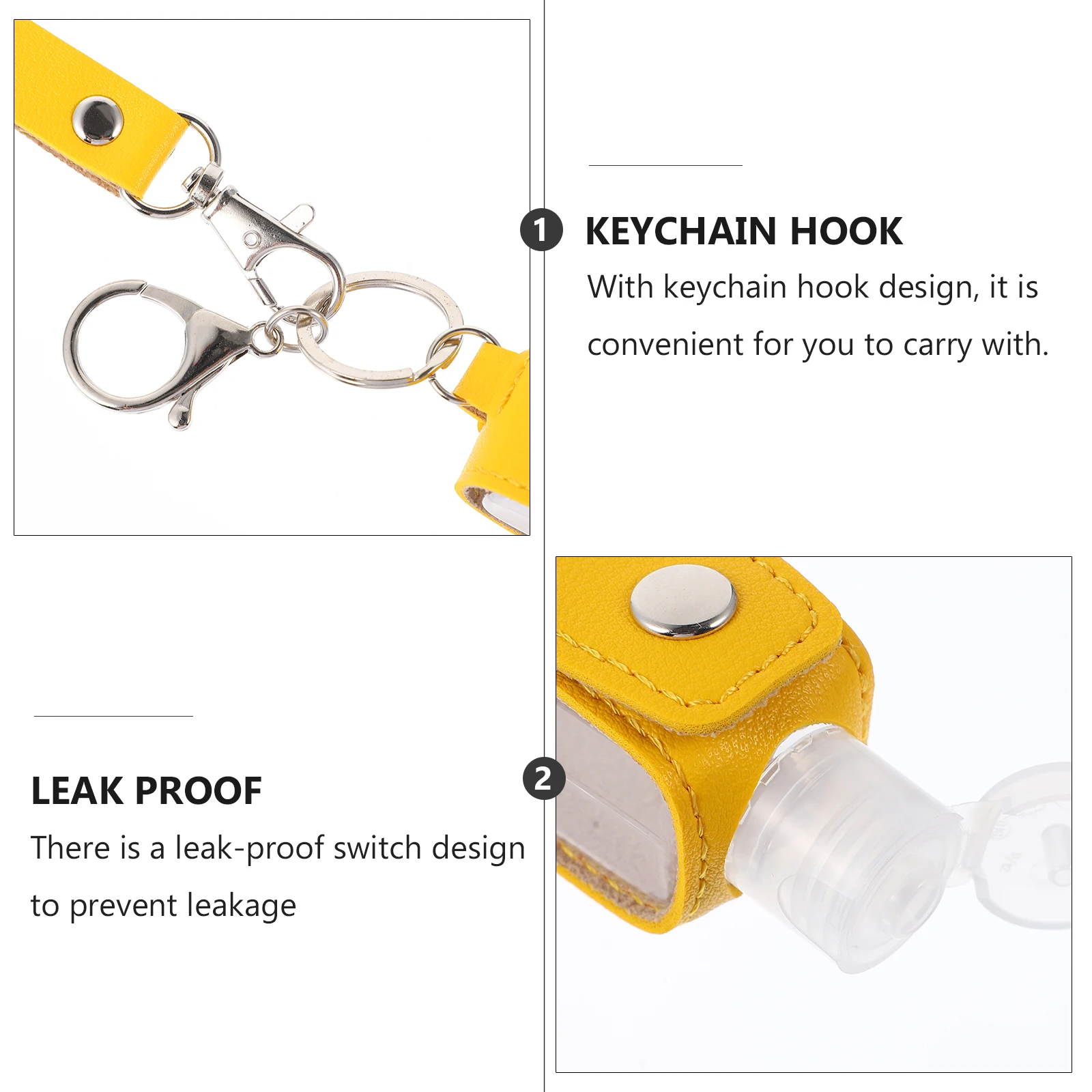 

2pcs Portable Hand Set Carabiner Keychain Empty Plastic Travel Bottles Refillable Reusable Subpackaging Bottle Set