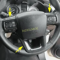 Para Toyota Hilux Fortuner 2016-2024, adornos de botón de interruptor Interior de fibra de carbono para volante, accesorios elegantes 2021 2022 2023