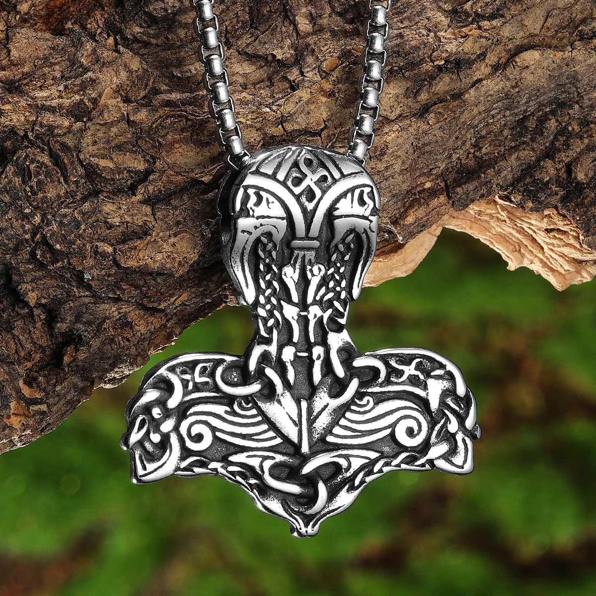 

Viking Thor's Hammer Men Necklaces With Pendant Stainless Steel Jewelry For Male Women Punk Hip Hop Accessories Gifts Wholesale