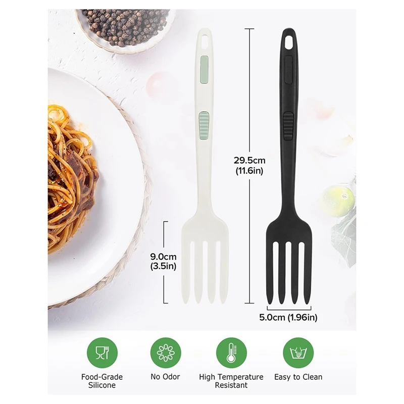 2pcs Silicone Flexible Cooking Fork, 11.6 Inch, Heat , Non-Stick for Efficient Mixing, Mashing, and Whisking Retail