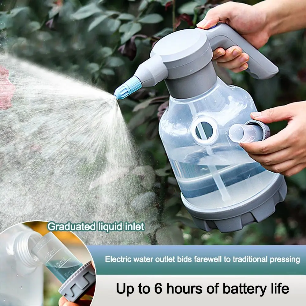 Portable 3L Electric Watering Can Rechargeable Adjustable Nozzle Gardening Sprayer Non-Slip Handle Watering Kettle