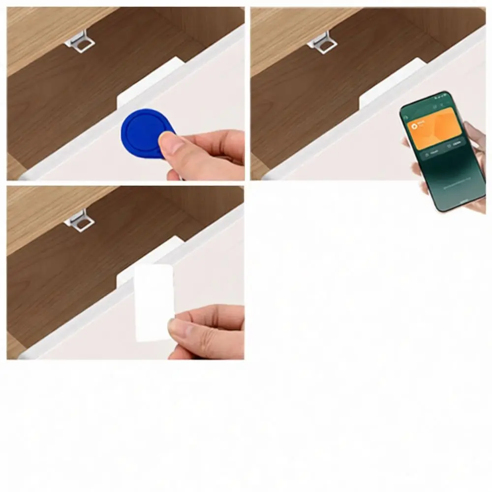 Invisible NFC Smart Drawer Lock Punch Free Electronic Cabinet Latches Hidden Security Locks For Home Office Wood Doors