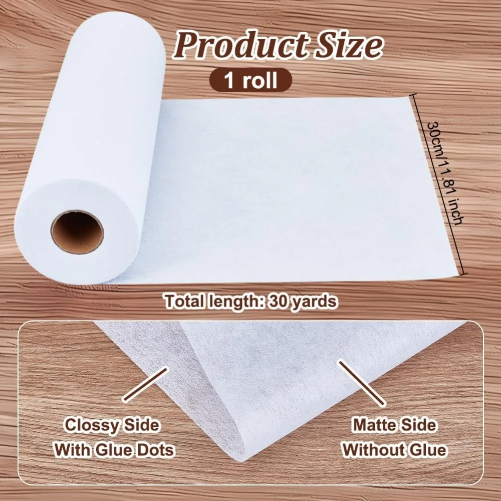 Non-woven Fabrics Polyamide Hot Melt Adhesive Film for DIY Clothing Sewing Accessories White 300mm 30 yards/roll