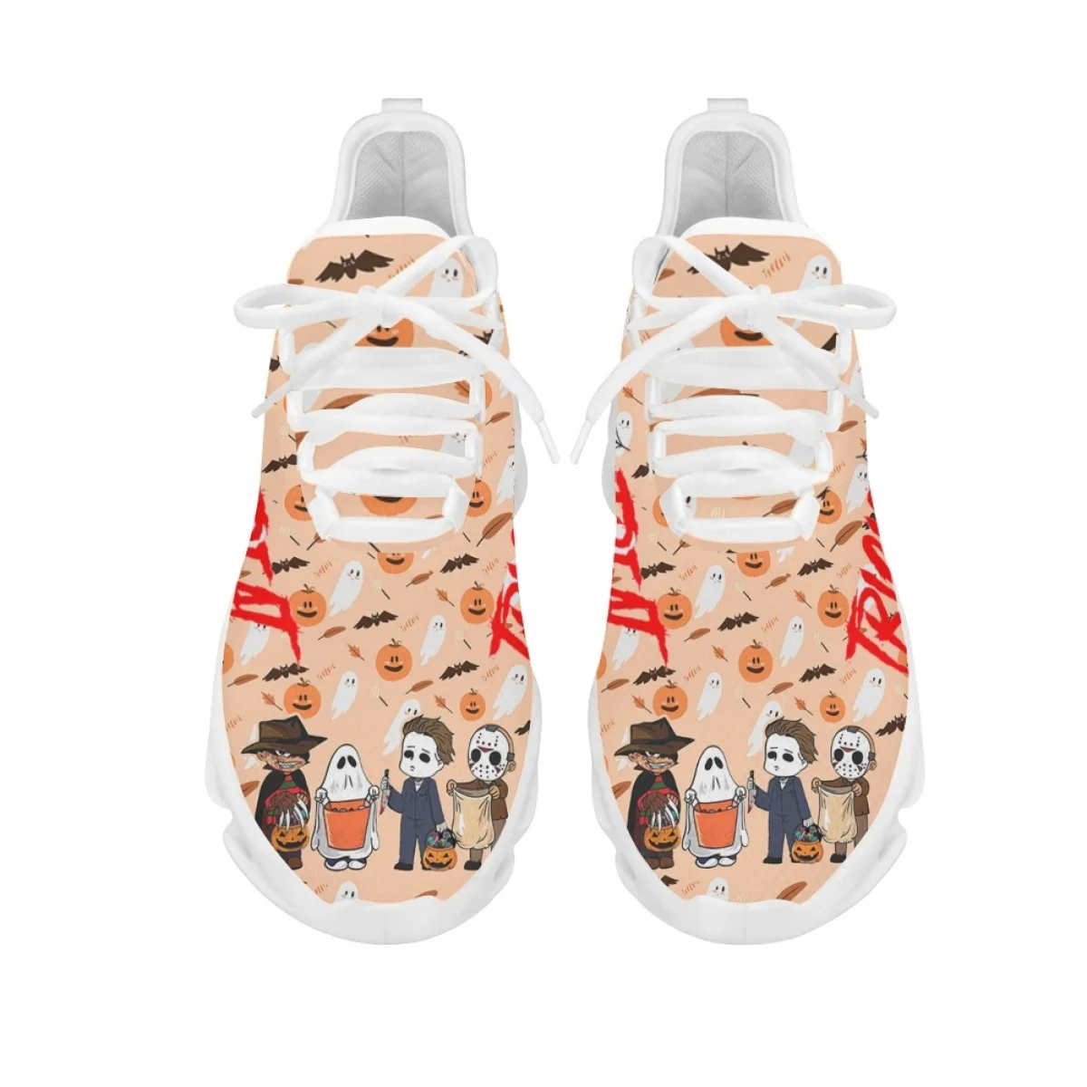 INSTANTARTS Horror Movie Character Sneakers Trick or Treat Design Women's Running Shoes Wear Resistant Footwear Size 35-48 Flats