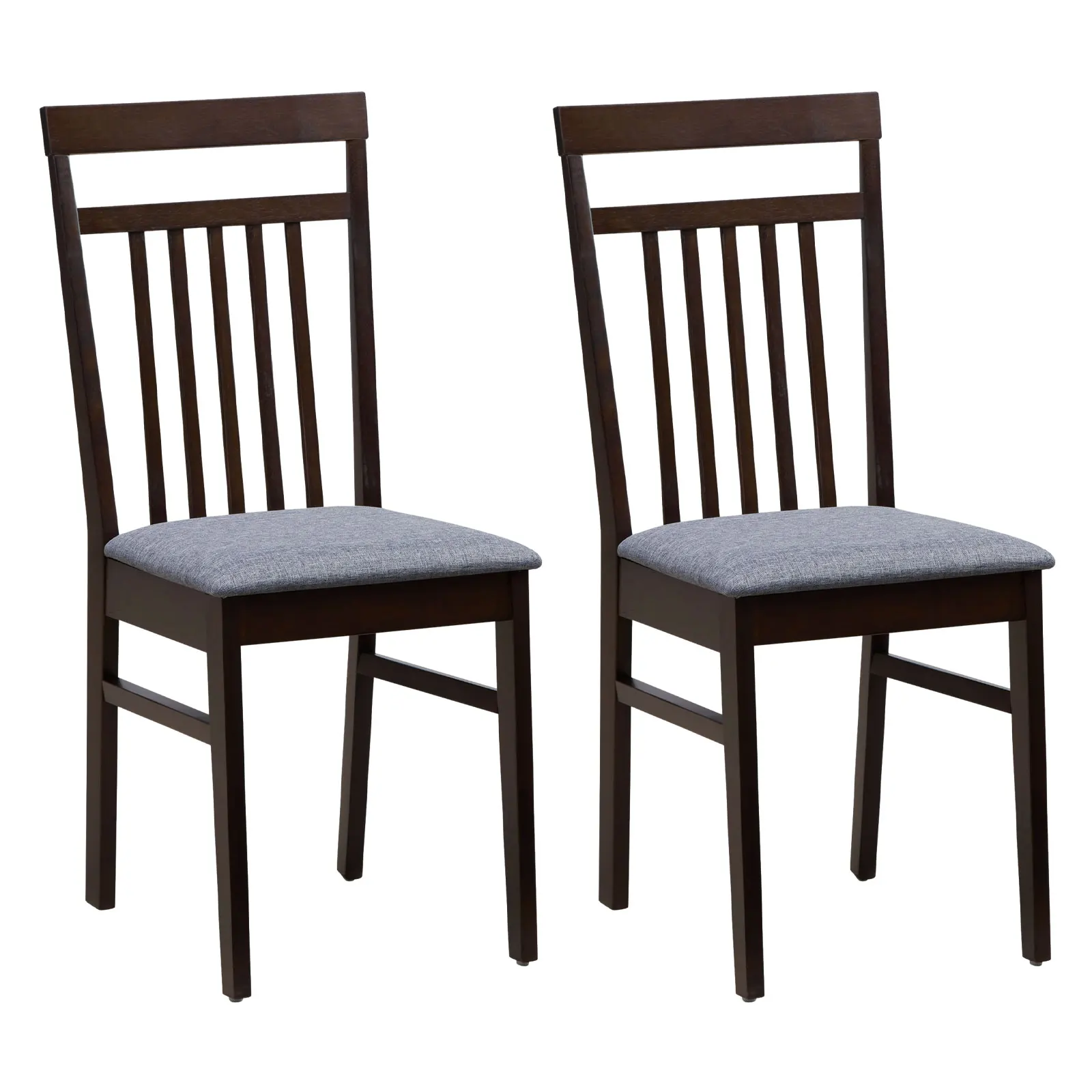 

Upholstered Dining Chair Set of 2 Kitchen Armless Padded w/ Slanted Backrest